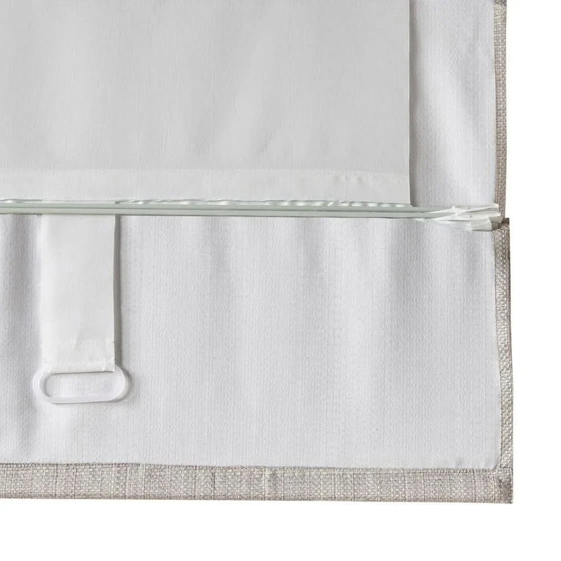 Roman Shade Basketweave Polyester Cordless Room Darkening Window Treatment