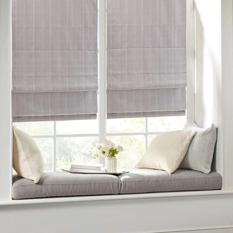 Basketweave Room Darkening Roman Shade Polyester Cordless Living Room
