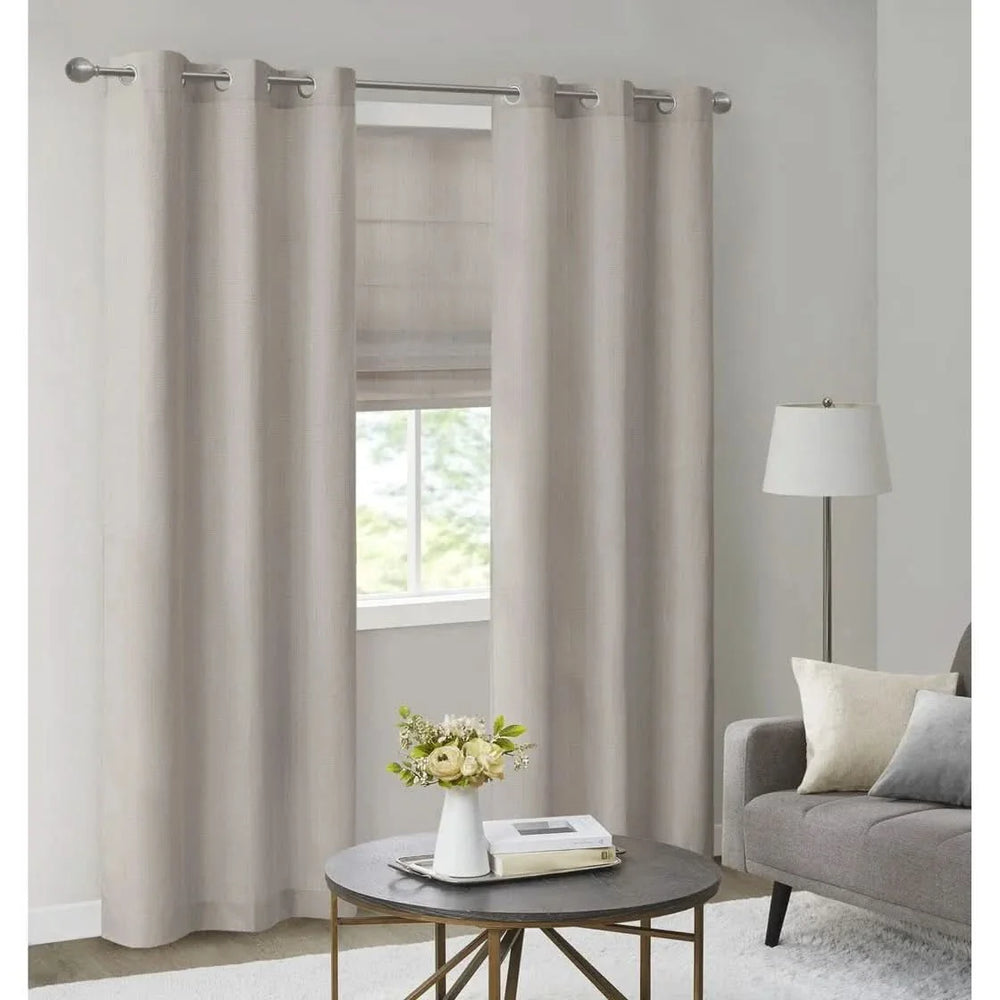 Roman Shade Cordless Polyester Basketweave Room Darkening 64 Inch Length Media 16