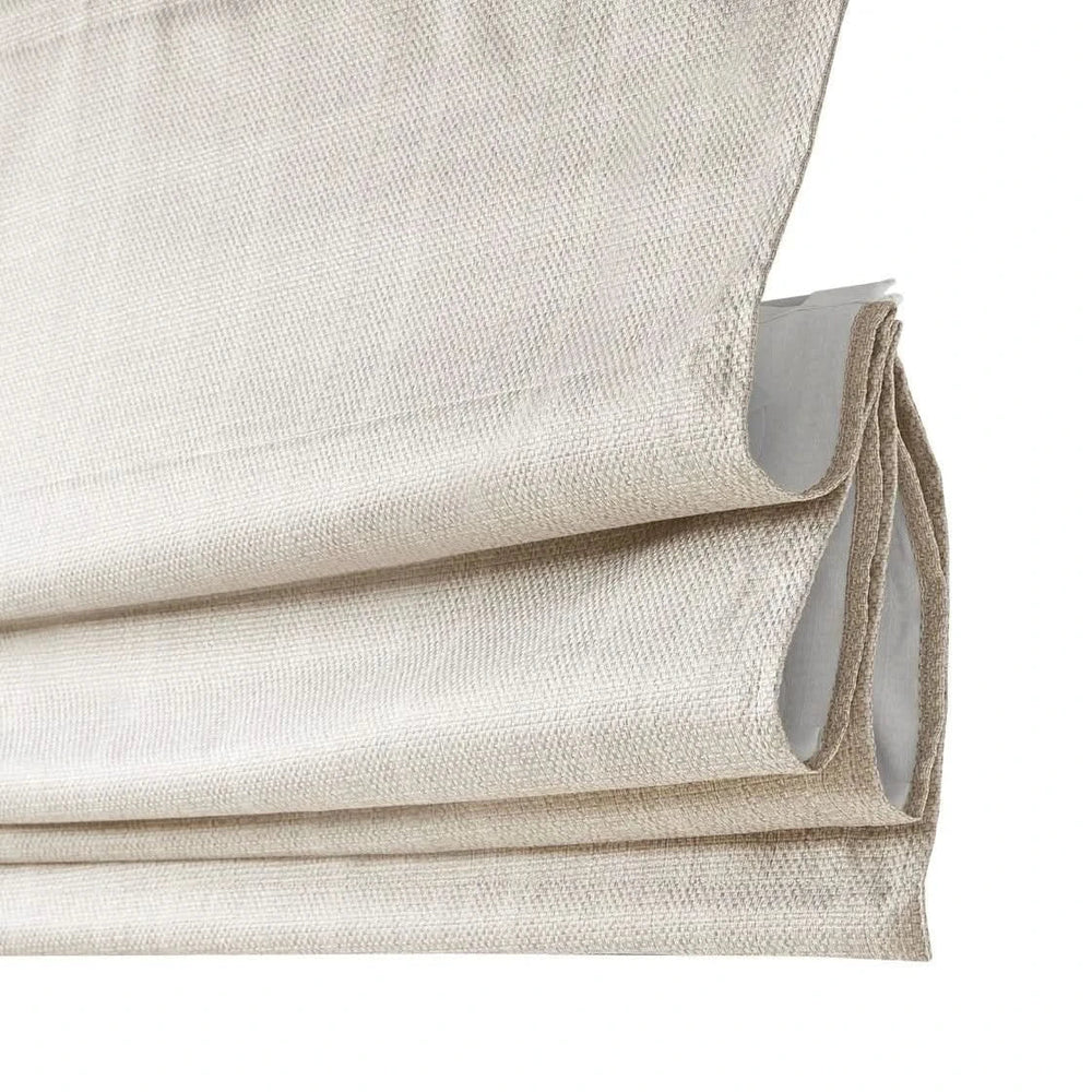 Basketweave Room Darkening Cordless Roman Shade Polyester Minimalist Media 4