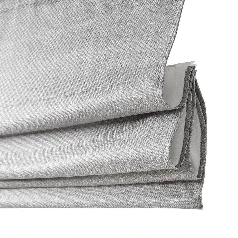 Cordless Roman Shade Basketweave Polyester Room Darkening Window Covering Media 13
