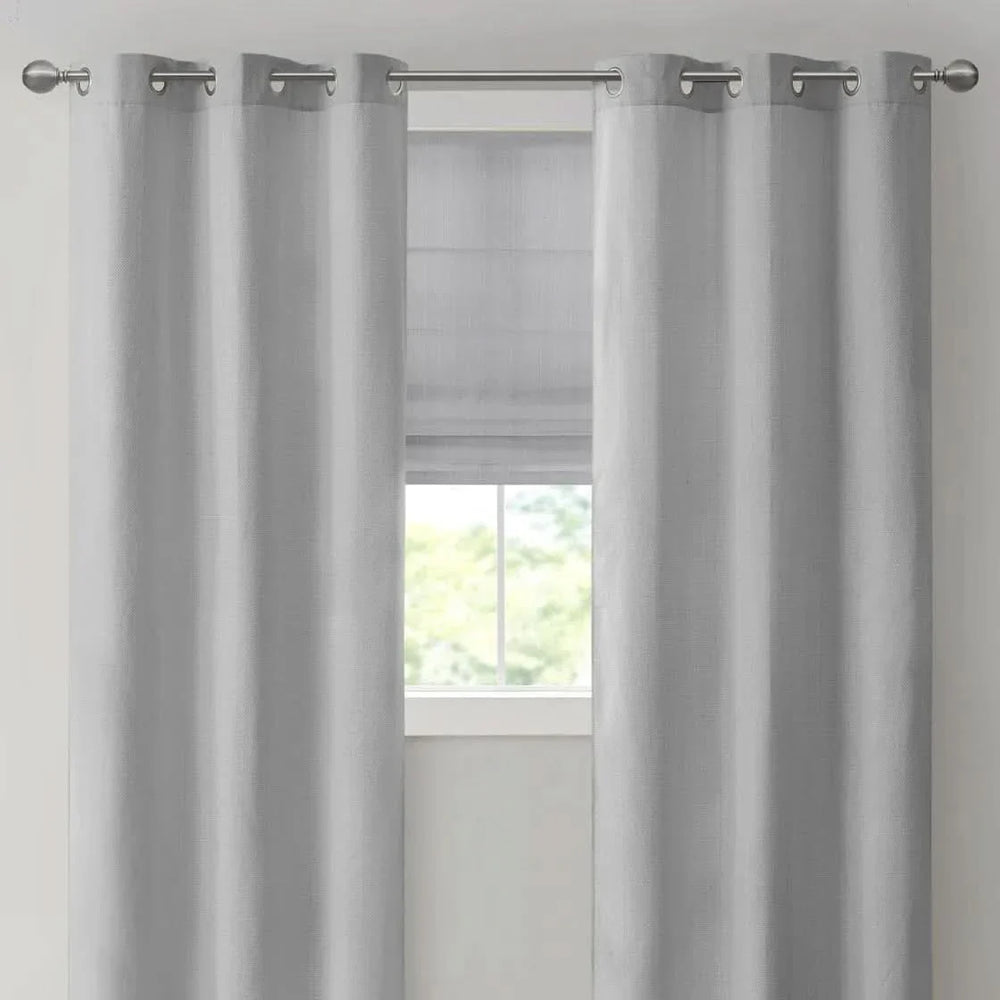 Room Darkening Roman Shade Cordless Basketweave Polyester Casual Window Shade Media 14