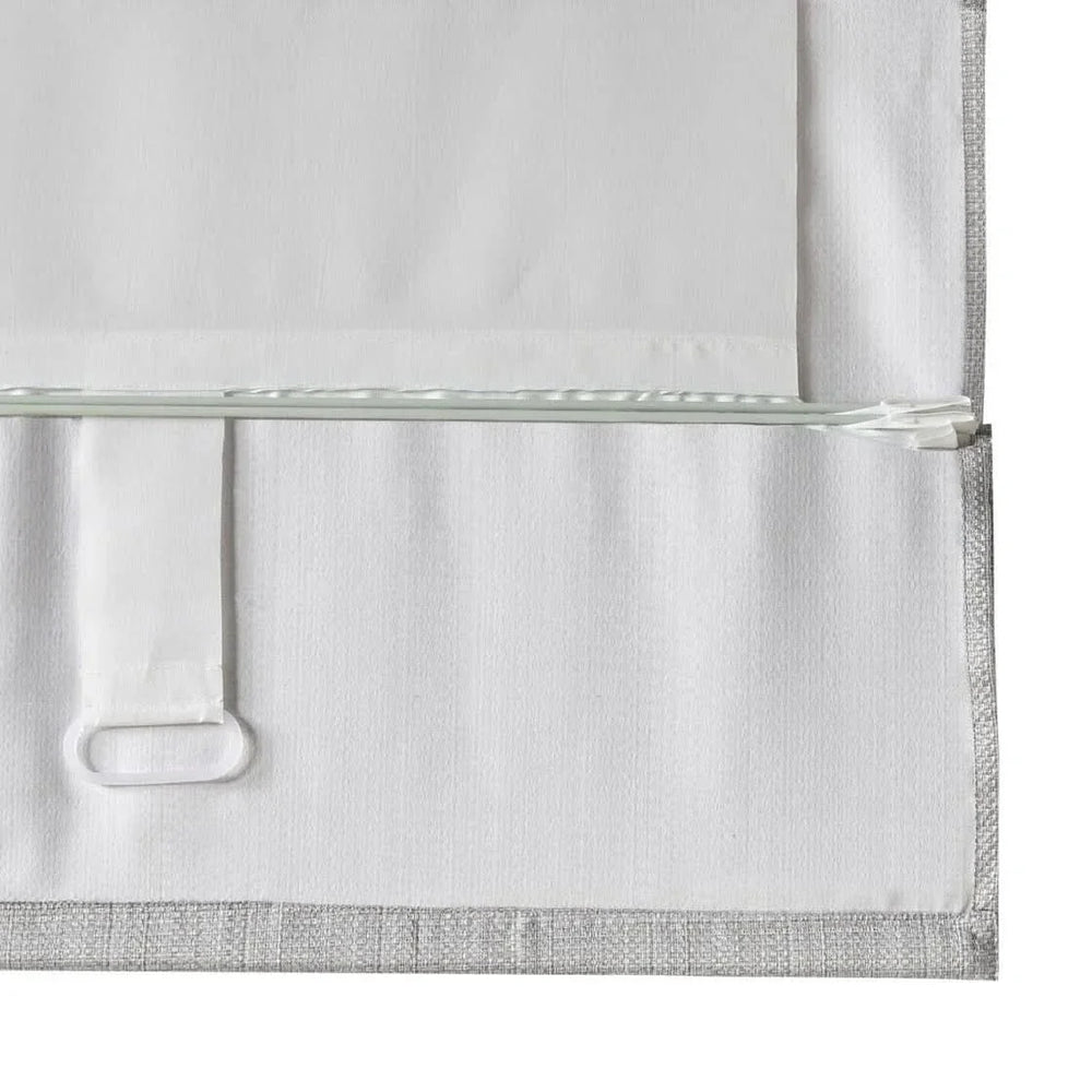 Cordless Roman Shade Basketweave Polyester Room Darkening Window Covering Media 14