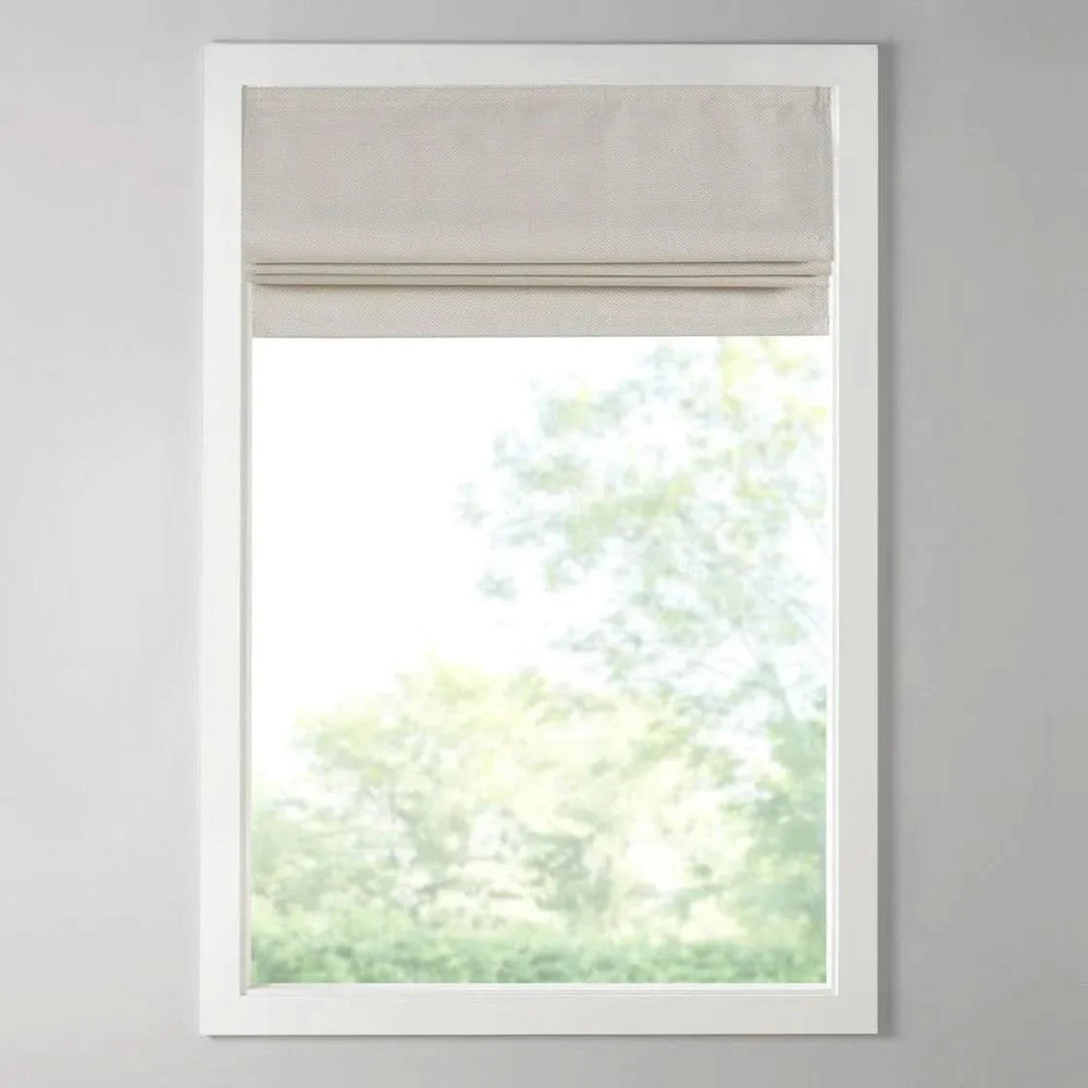 Roman Shade Polyester Basketweave Cordless Room Darkening 64 Inch Window Media 4