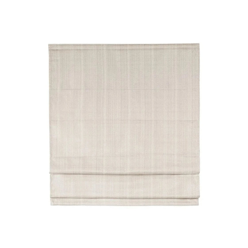 Room Darkening Cordless Roman Shade Ivory Basketweave Polyester Casual