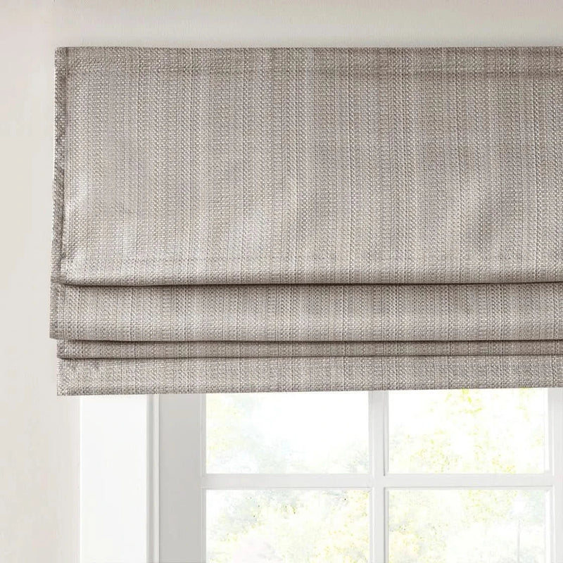 Room Darkening Roman Shade Polyester Cordless Basketweave Window Shade