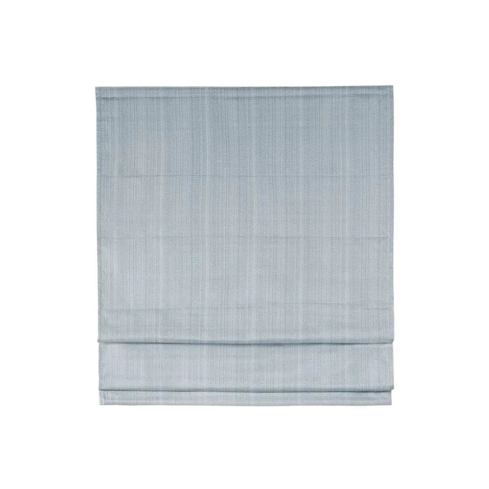 Roman Shade Cordless Room Darkening Blue Polyester Basketweave Pattern Media 16