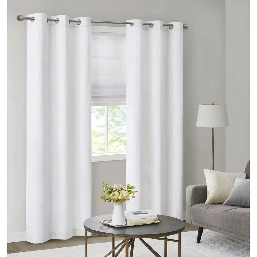 Room Darkening Cordless Roman Shade Polyester Basketweave Window Shade Media 19