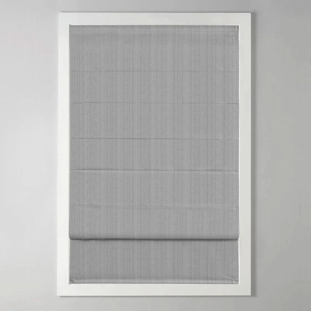 Room Darkening Cordless Roman Shade Polyester Basketweave Casual Look Media 4