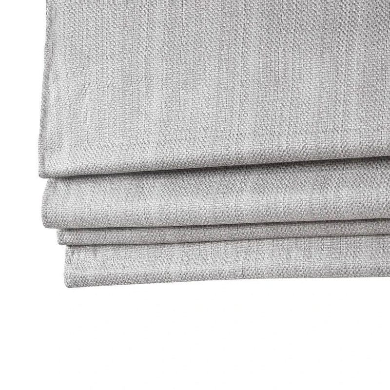 Room Darkening Cordless Roman Shade Grey Polyester Basketweave Casual