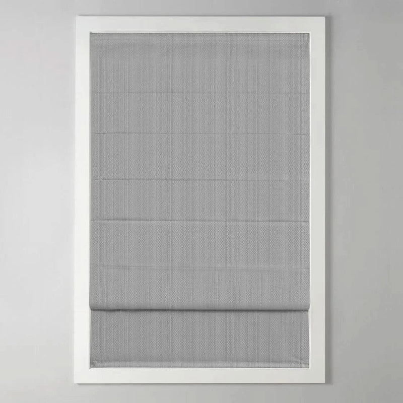 Cordless Roman Shade Basketweave Polyester Room Darkening Window Treatment