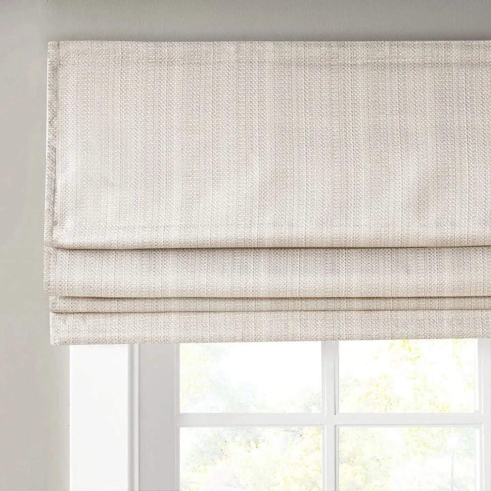 Basketweave Room Darkening Cordless Roman Shade Polyester Minimalist Media 11