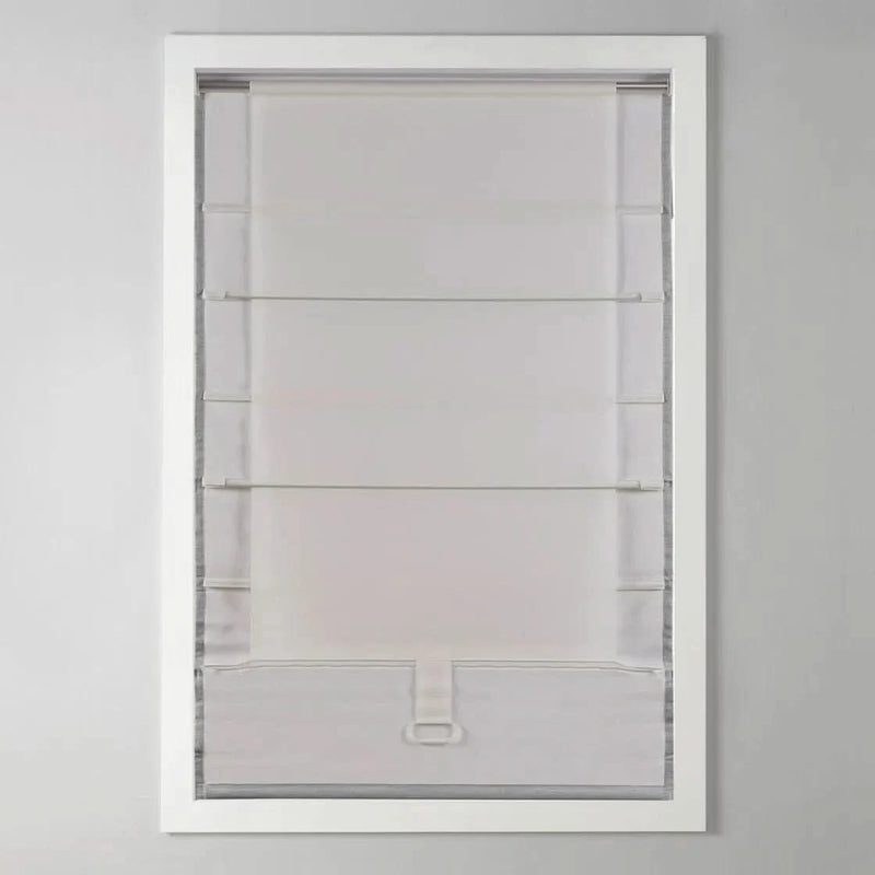 Room Darkening Roman Shade Basketweave Polyester Cordless Window Covering