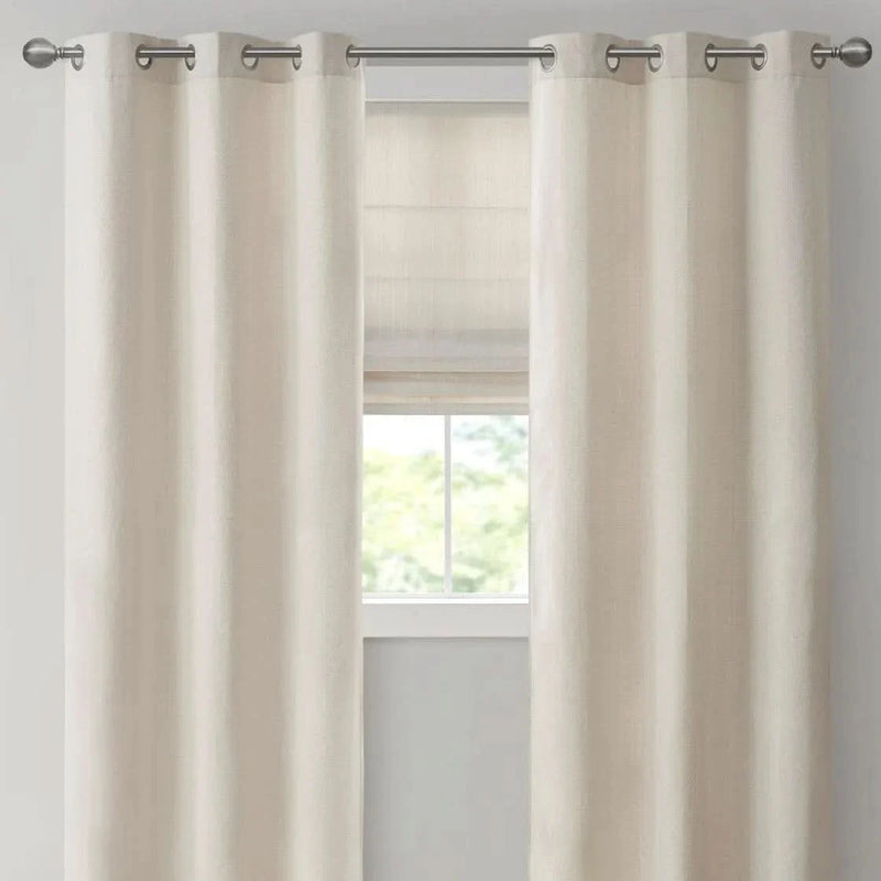 Room Darkening Roman Shade Polyester Cordless 64 Inch Long Window Covering