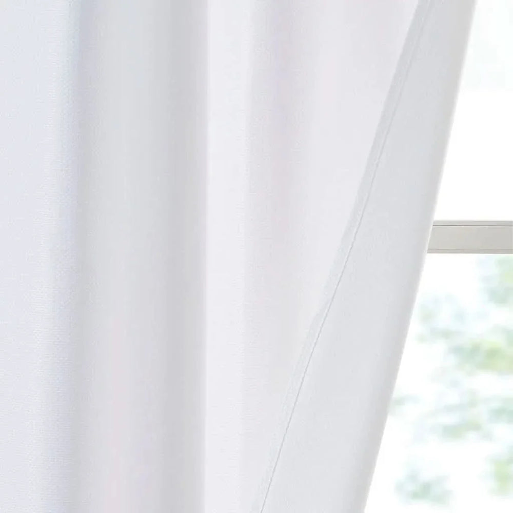 Basketweave Curtains Polyester Room Darkening Window Panel Pair 84 Inch Length Media 3