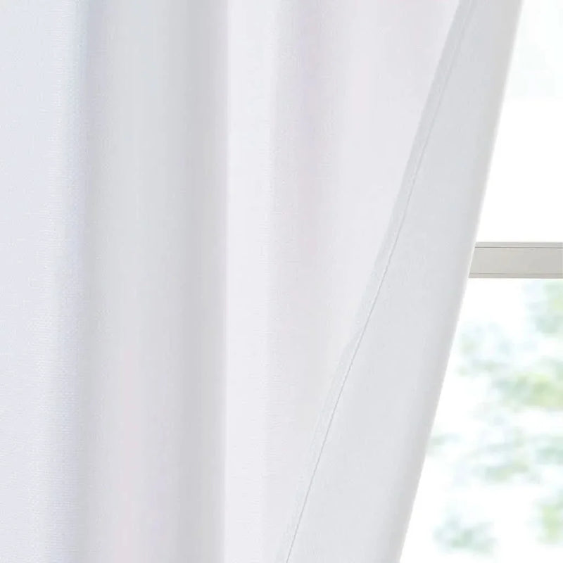 Basketweave Curtains Polyester Room Darkening Window Panel Pair 84 Inch Length