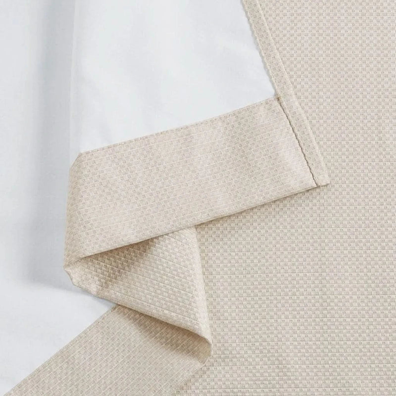 Room Darkening Curtains Polyester Basketweave Pattern Pair 84x40 Ivory