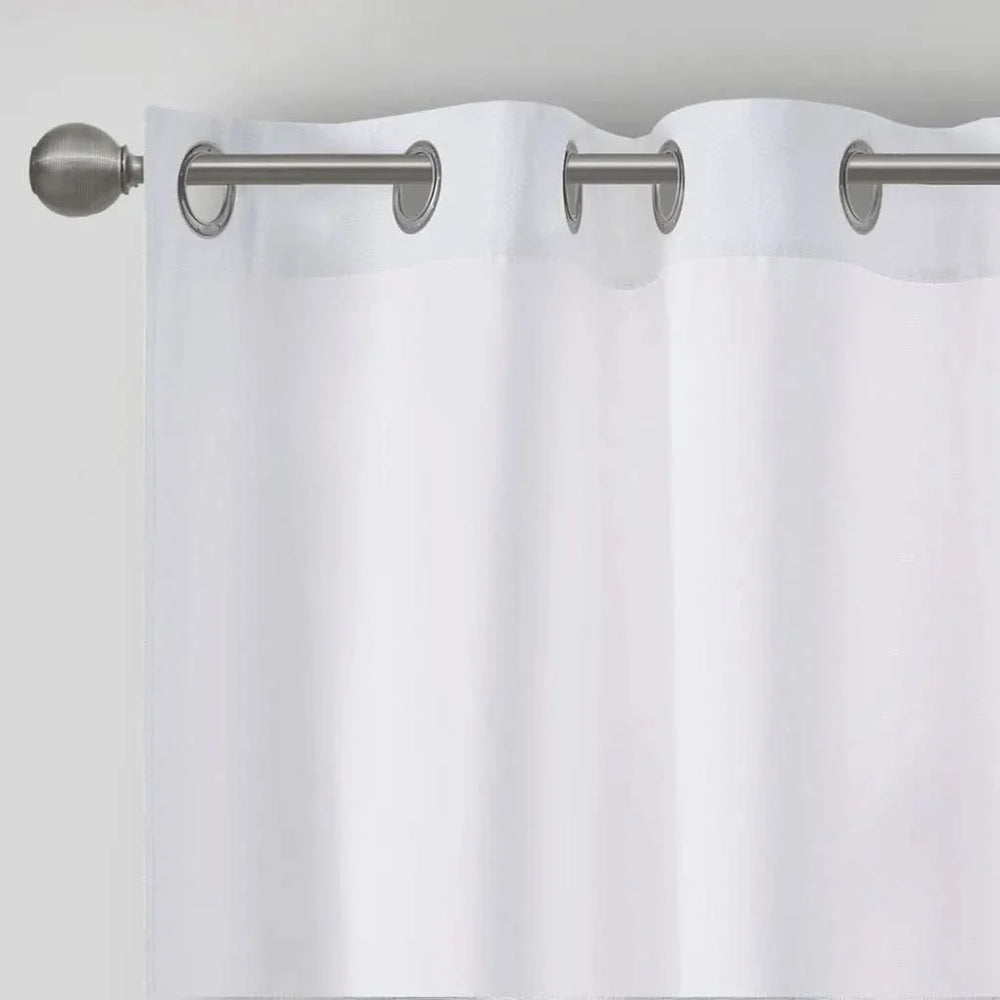 Basketweave Curtains Polyester Room Darkening Window Panel Pair 84 Inch Length Media 4