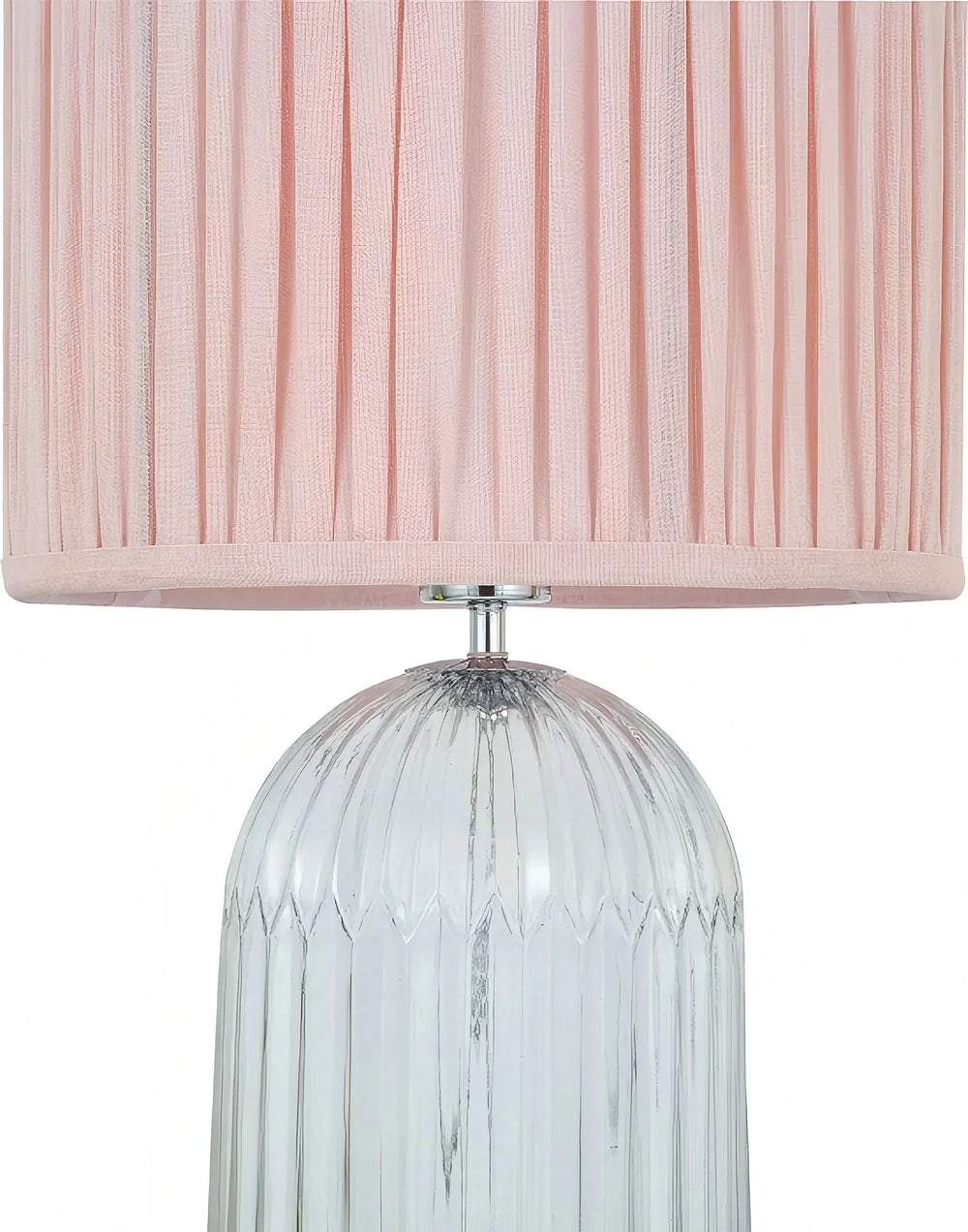 Table Lamp Glass Base Romantic Pink For Bedroom And Living Room Warm Light Media 3