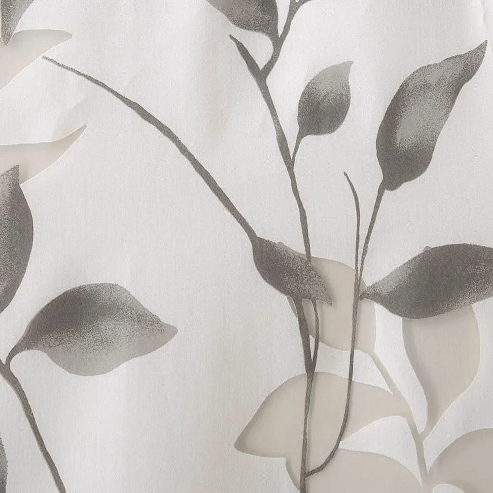Burnout Curtain Panel Polyester Botanical Print For Living Room Decor Media 12