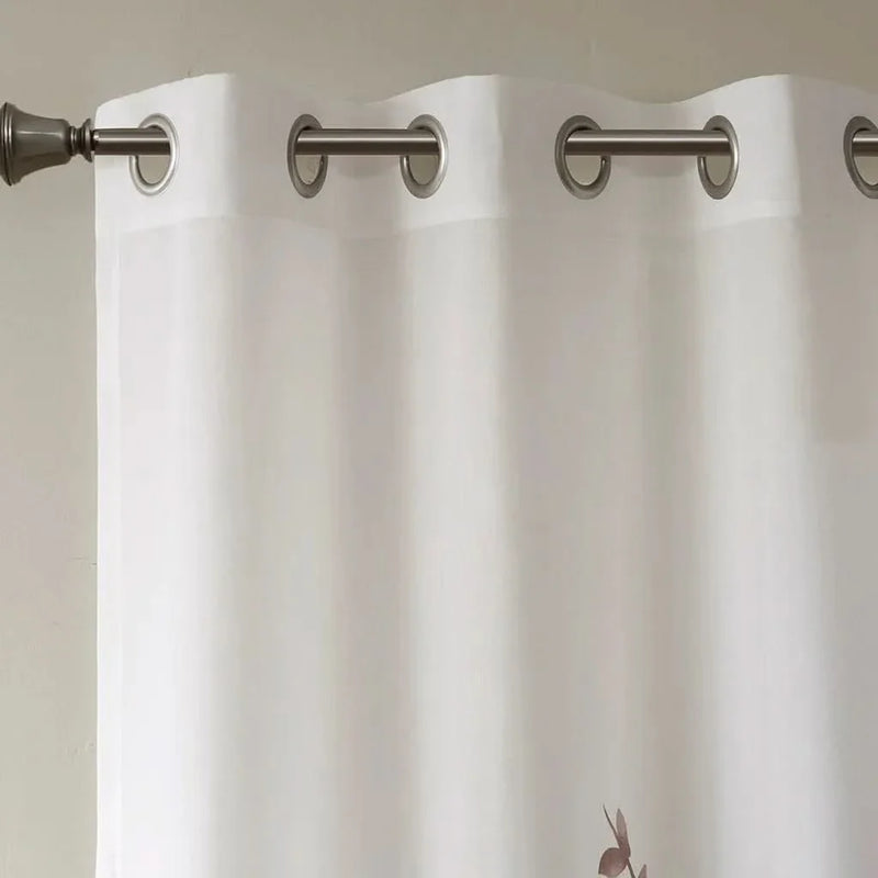 Curtain Panel Polyester Burnout Print Multicolor Living Room Decor