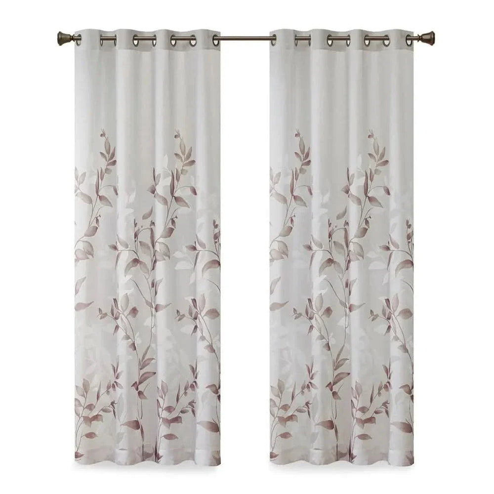 Curtain Panel Polyester Burnout Print Multicolor Living Room Decor Media 2