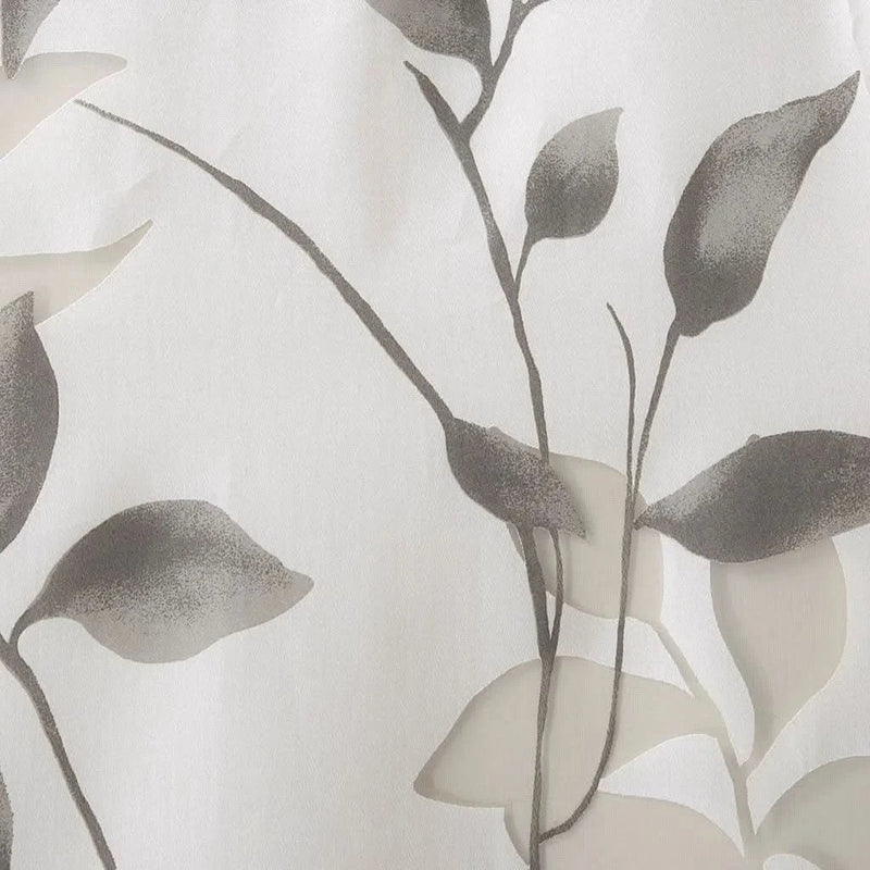 Botanical Curtain Panels Polyester Burnout Print Modern Two Panels