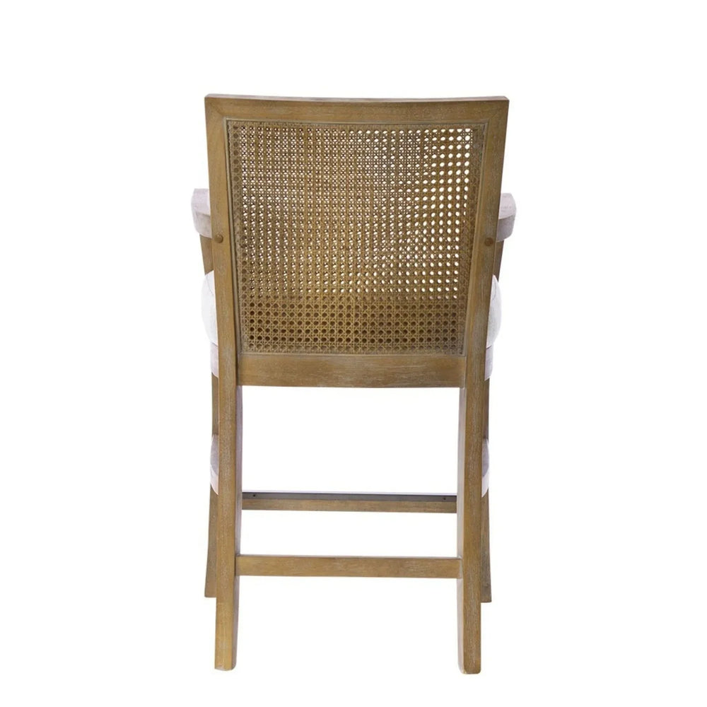 Counter Stool Cane Back Upholstered Seat In Reclaimed Natural Finish Media 7