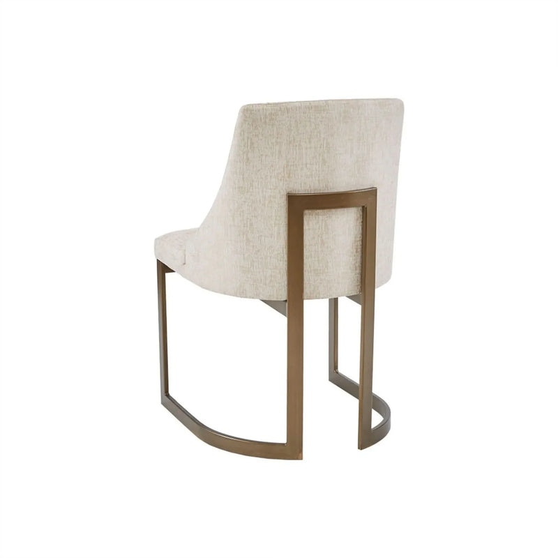 Dining Chairs Solid Wood Cream Upholstery Contemporary Two Chair Set