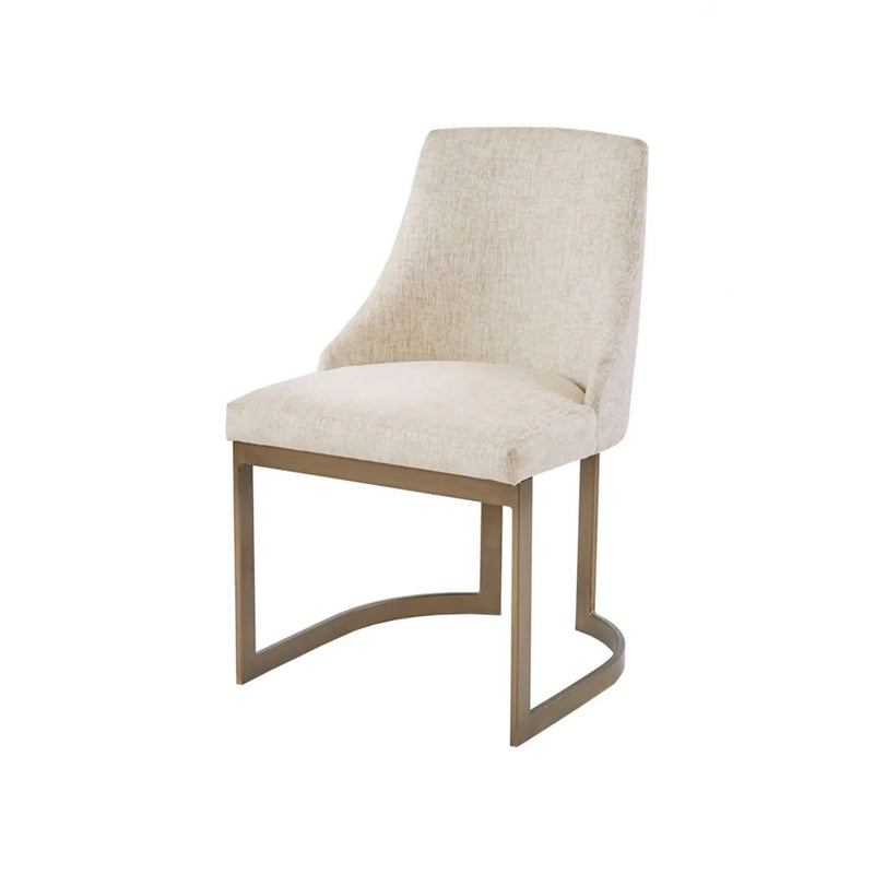 Dining Chairs Solid Wood Cream Upholstery Contemporary Two Chair Set