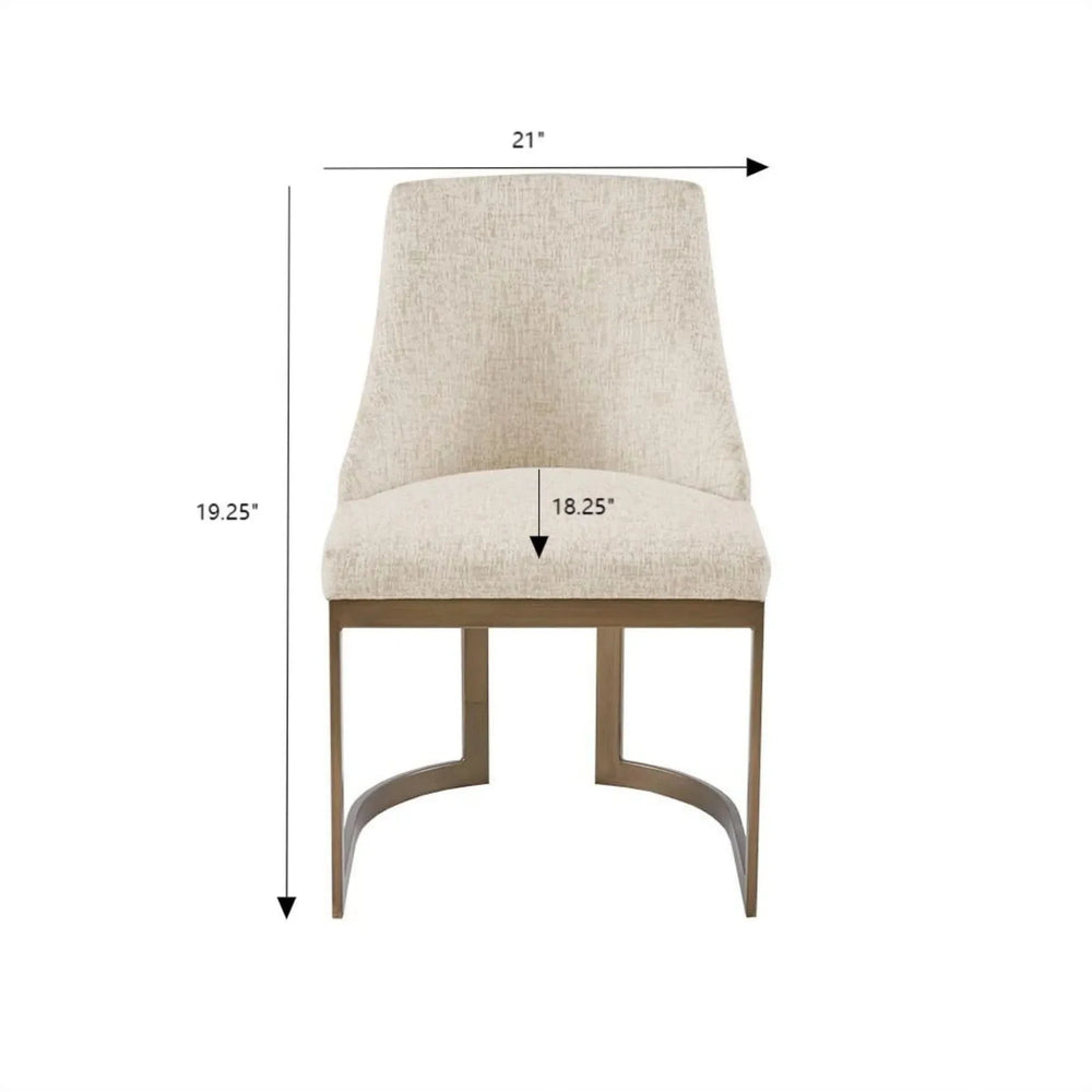 Dining Chairs Solid Wood Cream Upholstery Contemporary Two Chair Set Media 3