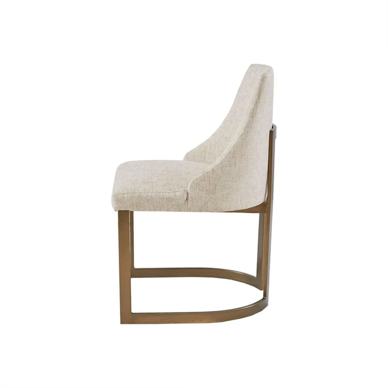 Dining Chairs Solid Wood Cream Upholstery Contemporary Two Chair Set