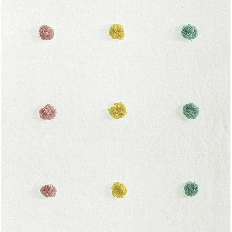 Cotton Curtain Panel Jacquard Pom Pom Dots On White Ground 84in Long 50in Wide