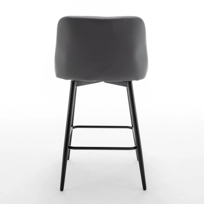 Counter Height Bar Stools PU Leather Backrest 360 Swivel Set Of 2