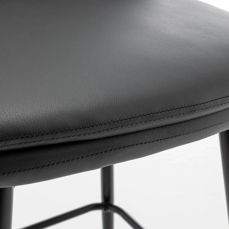 Counter Height Bar Stools PU Leather Backrest 360 Swivel Set Of 2