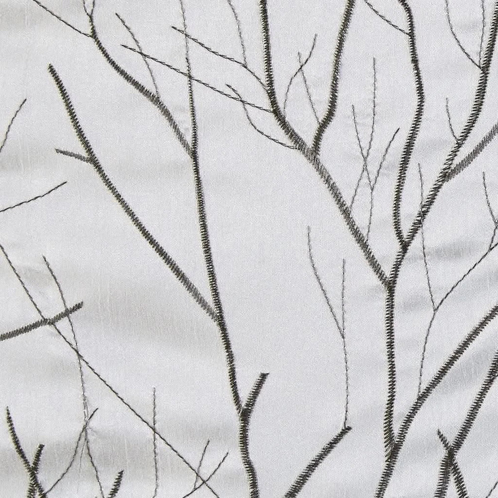 Curtain Panel Polyester Embroidered Branch Design Faux Silk Sheen Media 9