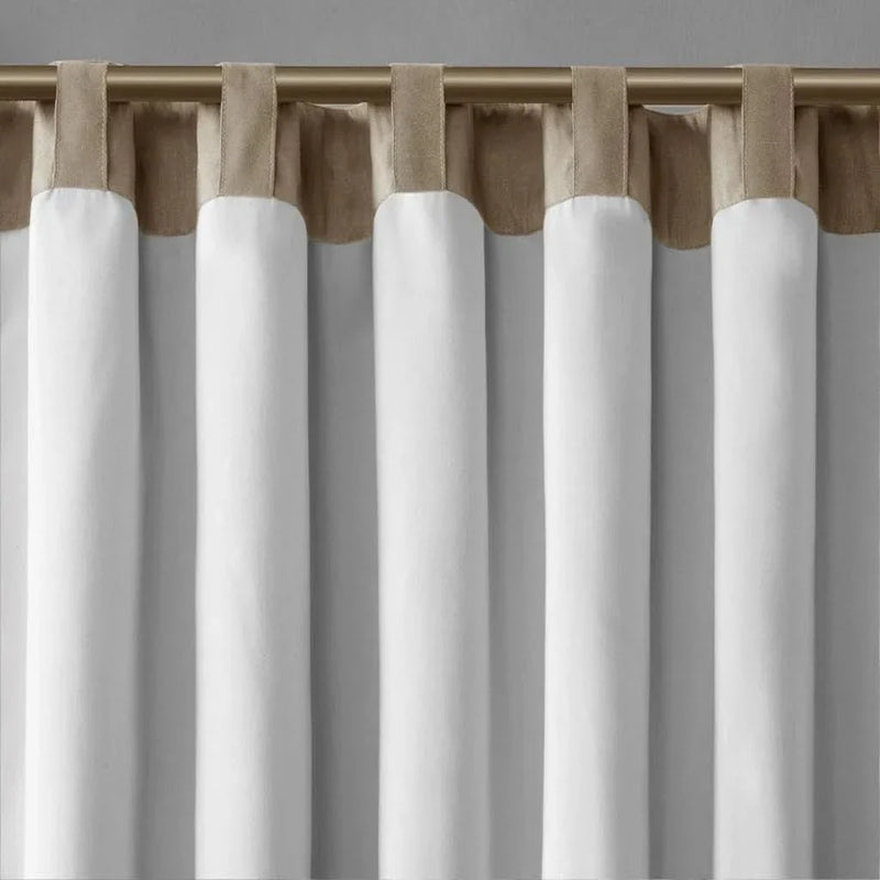 Curtain Panel Tan Polyester Branch Embroidery Design Living Room Decor