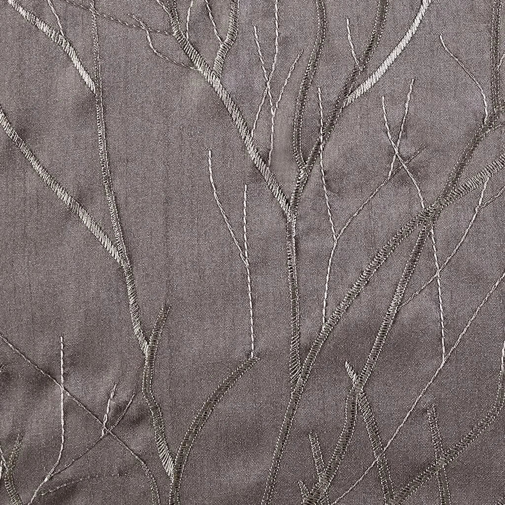 Curtain Panel Polyester Embroidered Branch Design Grey 84 Inch Length Media 11