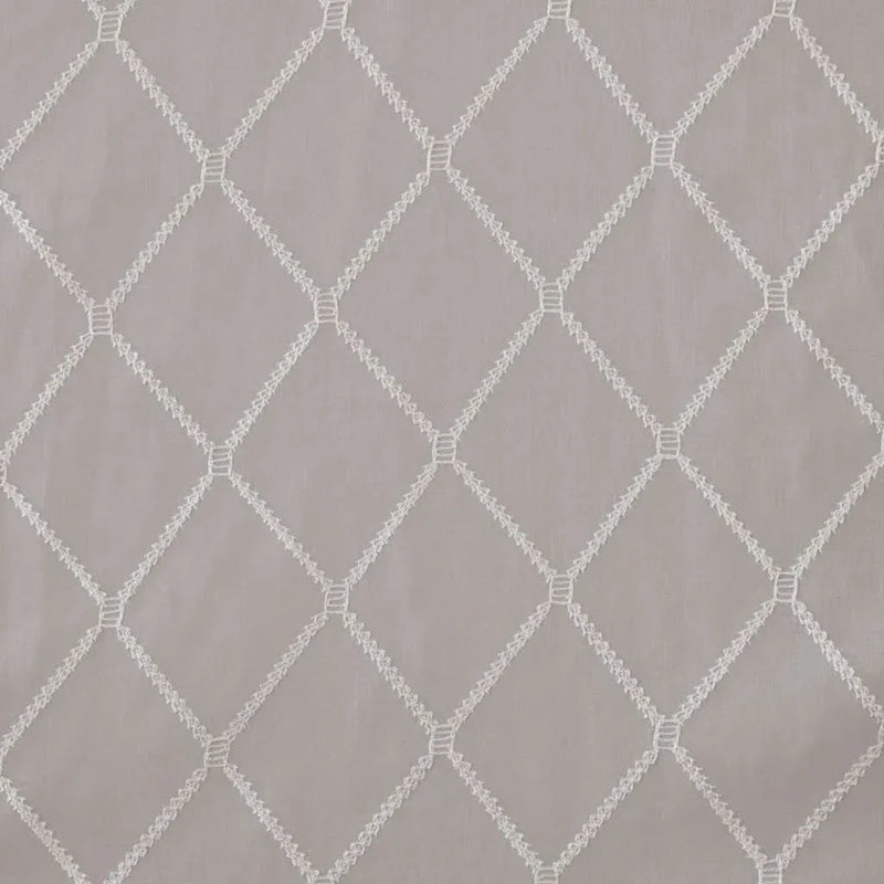Diamond Embroidered Window Scarf Polyester Lightweight Decor Grey