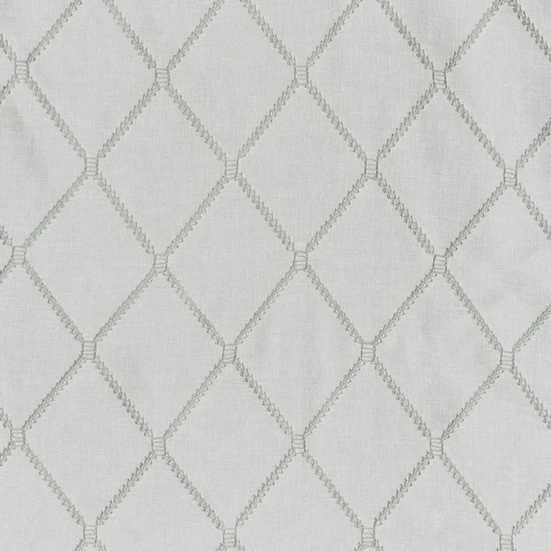 Diamond Embroidered Window Scarf Polyester Linen Blend Living Room Decor
