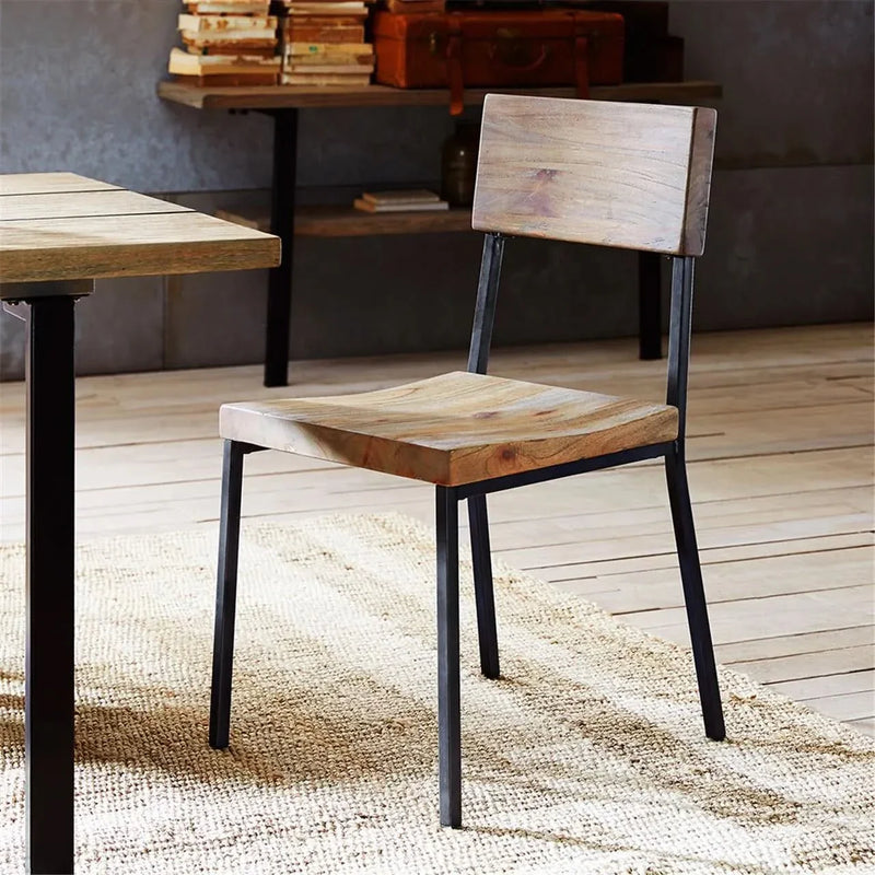 Dining Chairs Solid Wood Grey Finish For Modern Dining Room Set Of 2