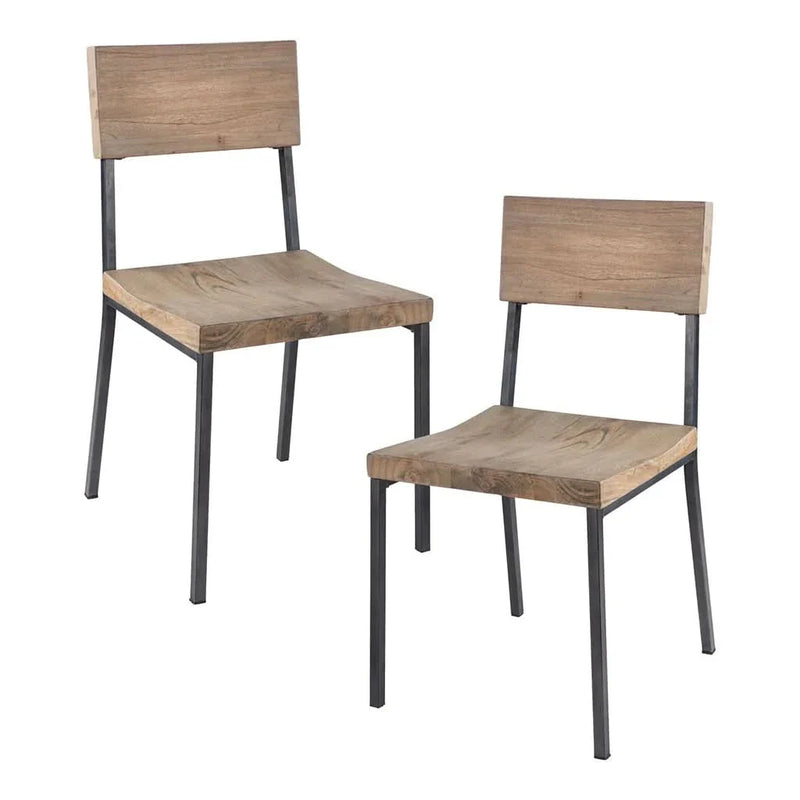 Dining Chairs Solid Wood Grey Finish For Modern Dining Room Set Of 2