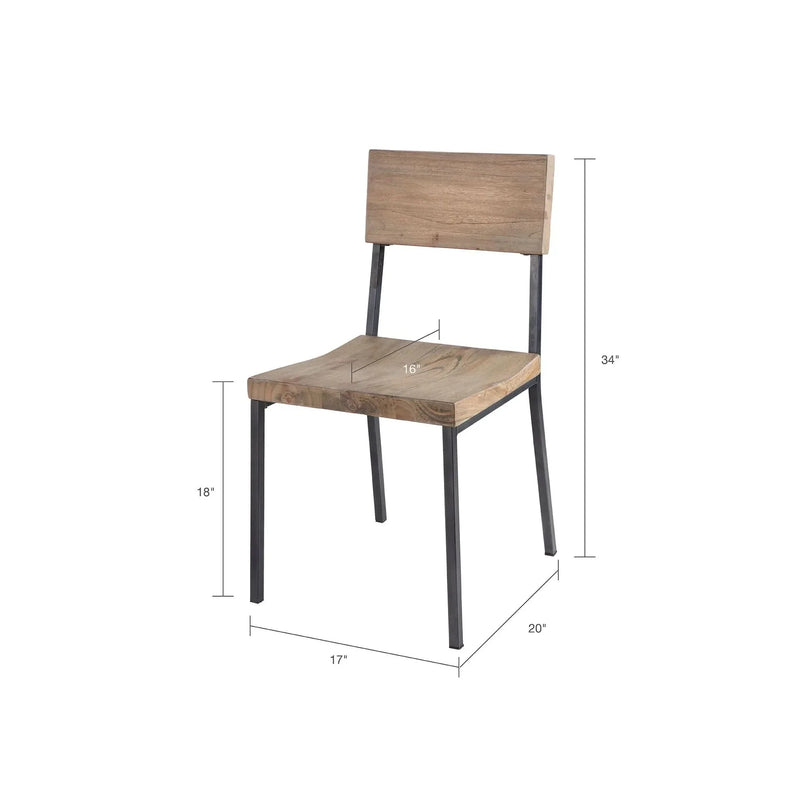 Dining Chairs Solid Wood Grey Finish For Modern Dining Room Set Of 2