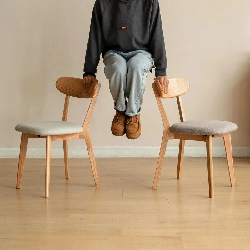 Dining Chair Oak Solid Wood Upholstered Seat Minimalist Design For Dining Rooms