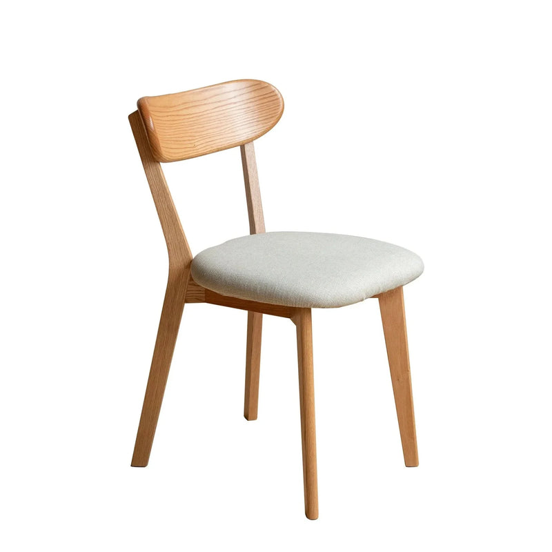 Dining Chair Oak Solid Wood Upholstered Seat Minimalist Design For Dining Rooms