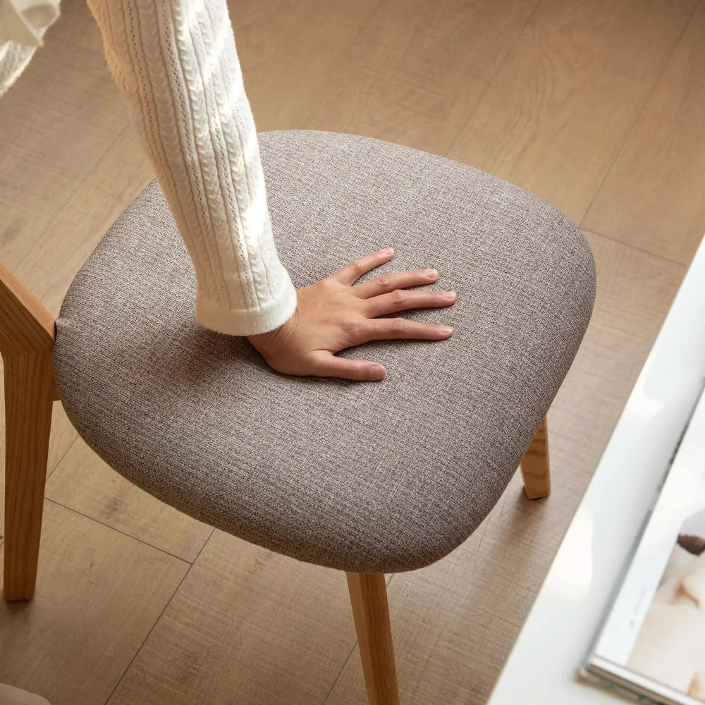Dining Chair Oak Solid Wood Upholstered Seat Minimalist Design For Dining Rooms Media 12