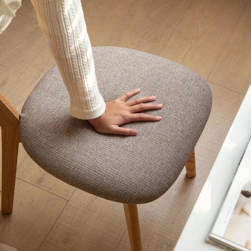 Dining Chair Oak Solid Wood Upholstered Seat Minimalist Design For Dining Rooms