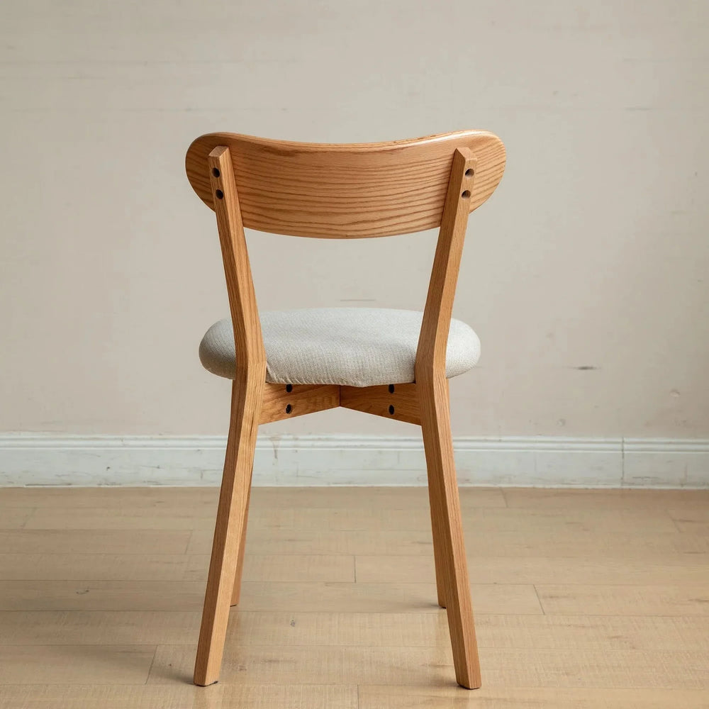 Dining Chair Oak Solid Wood Upholstered Seat Minimalist Design For Dining Rooms Media 7
