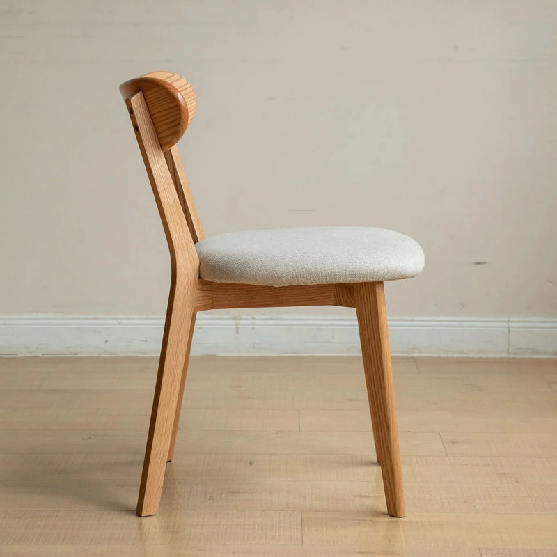 Dining Chair Oak Solid Wood Upholstered Seat Minimalist Design For Dining Rooms