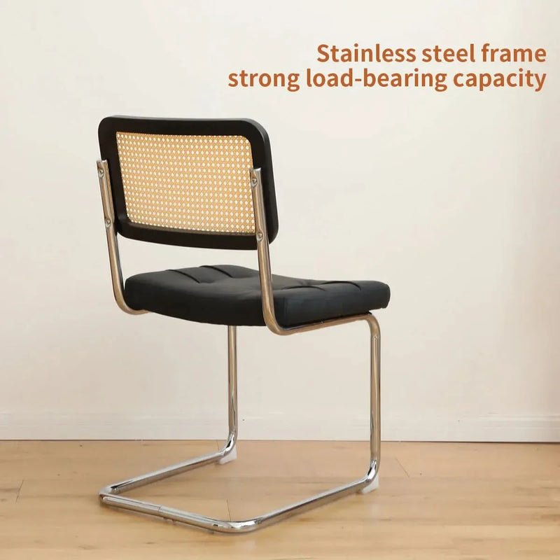 Dining Chairs Faux Leather Mid Century Modern Chrome Legs Set Of 2
